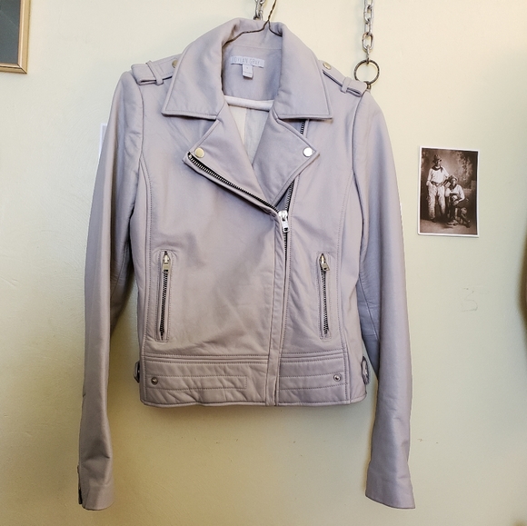 Dylan Gray Dove Leather Jacket Moto Biker S iro - Picture 3 of 8
